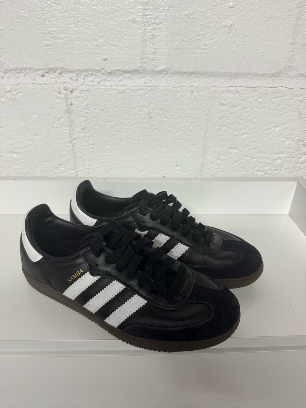 adidas Black and White Samba Low-Profile Sneakers